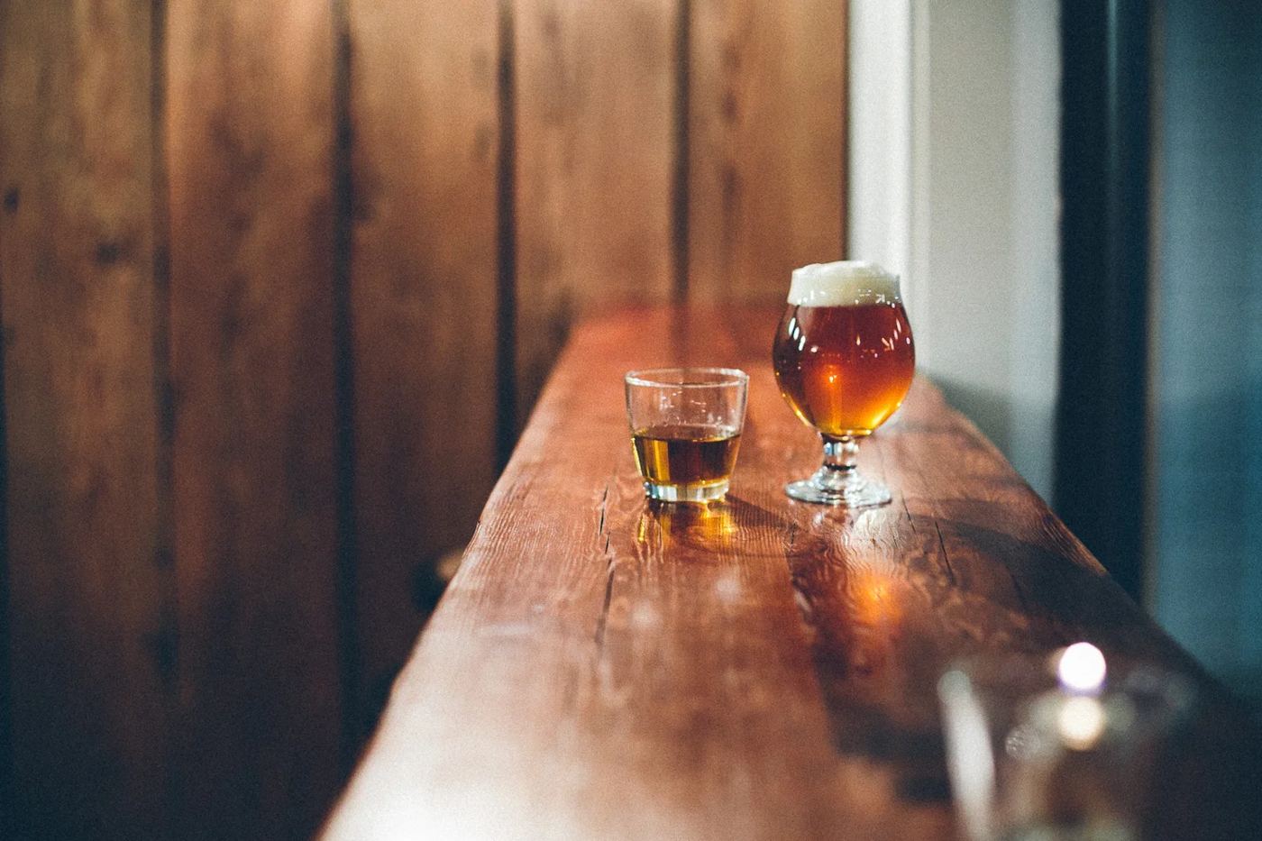 Beer and wine at the bar